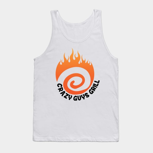 Crazy Guys Grill Flame Black Tank Top by radbadchad